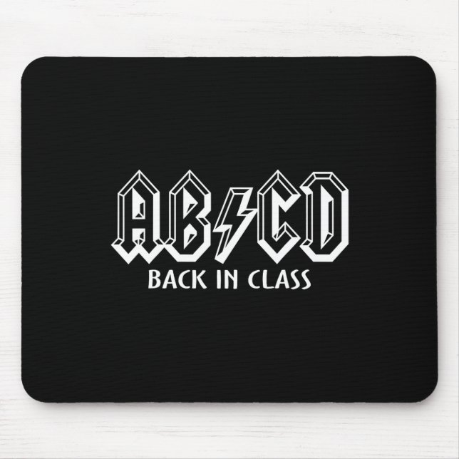 Fun Teacher ABCD Rocks Back To School Back In Clas Mouse Mat (Front)
