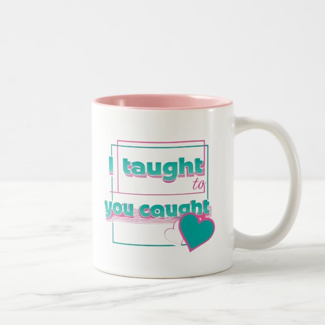 Fun Teacher Appreciation Design with Heart Two-Tone Coffee Mug (Right)