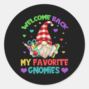 Fun Teacher Gnome Tee - Cute Welcome Back To Schoo Classic Round Sticker