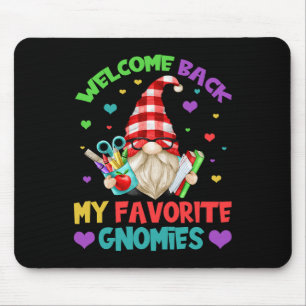 Fun Teacher Gnome Tee - Cute Welcome Byck To Schoo Mouse Mat