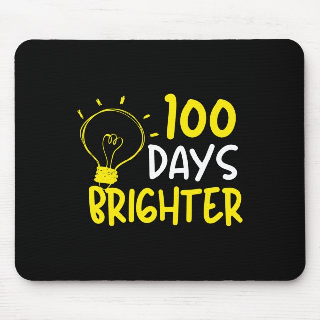 Fun Teacher Quote 100 days brights Mouse Mat (Front)