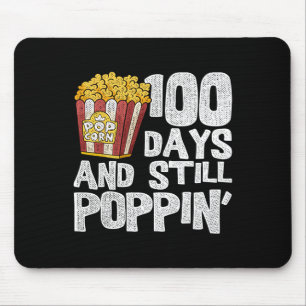 Fun Teacher School Student Popcorn 100 Days Of Sch Mouse Mat