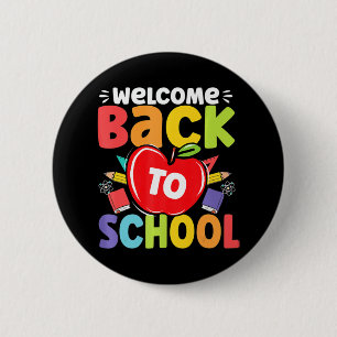 Fun Teachers Students  Welcome Back To School Appl 6 Cm Round Badge