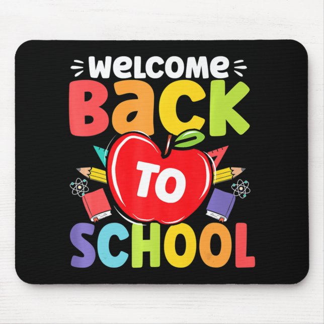 Fun Teachers Students  Welcome Back To School Appl Mouse Mat (Front)