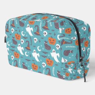 Fun Teal Doodle Halloween Pattern Dopp Kit