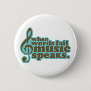 Fun Teal Music Speaks Musician Gift 6 Cm Round Badge