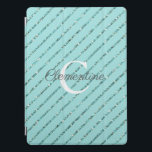 Fun Teal Turquoise Blue Glitter Stripes Monogram iPad Pro Cover<br><div class="desc">Fun Teal Turquoise Blue Glitter Stripes Monogram cover with turquoise teal faux glitter stripes and space for your custom monogram and name. Easy to customise with text, fonts, and colours. Created by Zazzle pro designer BK Thompson © exclusively for Cedar and String; please contact us if you need assistance, have...</div>