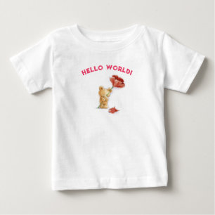 Fun teddy flower watercolour baby T-Shirt