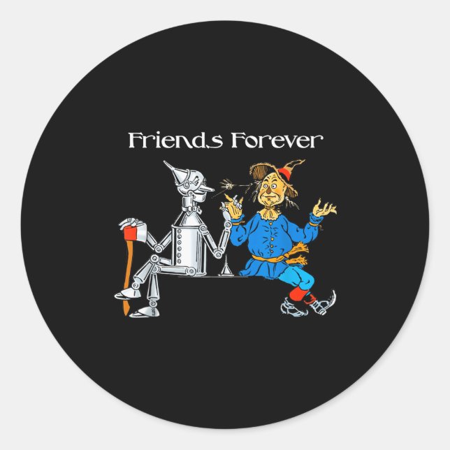 Fun Tee Shirt Friends Forever Wizard Of Oz Ecrow  Classic Round Sticker (Front)