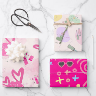 Fun Teen and Girl Party Wrapping Paper Sheets