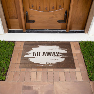 Fun Text On Oak Wood Background Doormat