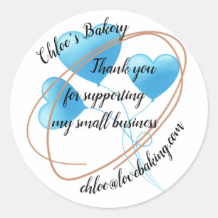 Fun Thank you. Balloons. Editable Classic Round Sticker