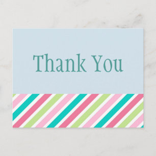 Fun Thank You Stripes Postcard