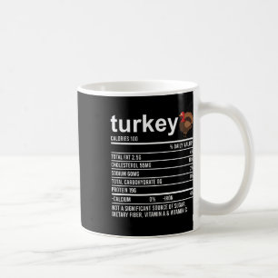 Fun Thanksgiving Food Apparel Turkey Nutrition Fac Coffee Mug