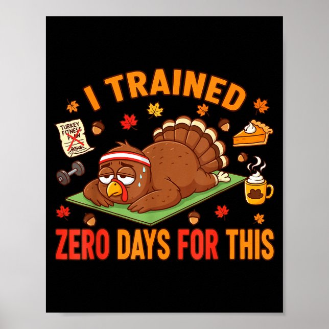 Fun Thanksgiving Saying I Trained Zero Days For Th Poster (Front)