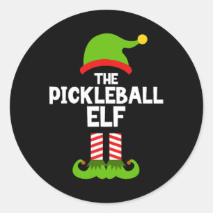Fun The Pickleball Elf Christmas Matching Family P Classic Round Sticker