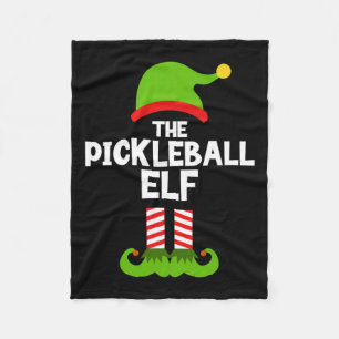 Fun The Pickleball Elf Christmas Matching Family P Fleece Blanket