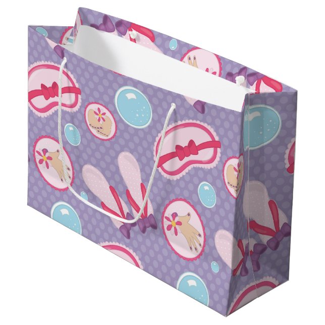 Fun Themed spa party large gift bag (Front Angled)