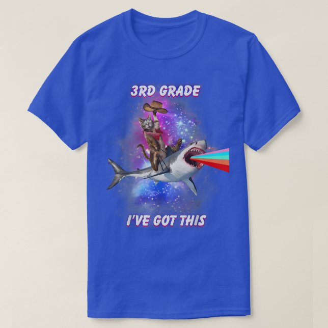 Fun Third Grade School Ive Got This Cute Cat Shark T-Shirt (Design Front)