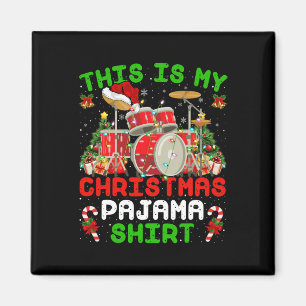 Fun This Is My Christmas Pajama Drum Kit Christma Magnet