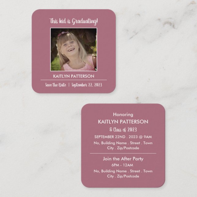 Fun "This Kid" Photo, Graduation Party Ticket (Front/Back)