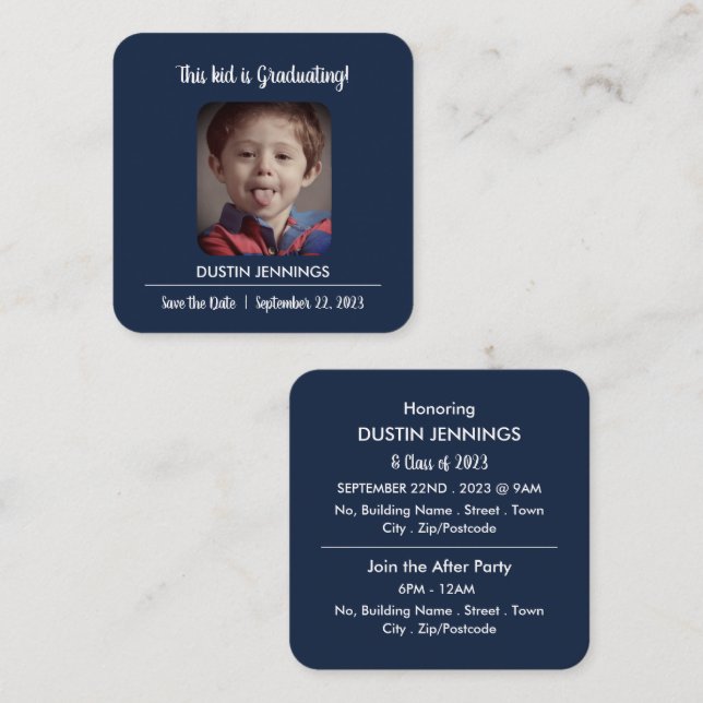 Fun "This Kid" Photo, Graduation Party Ticket (Front/Back)