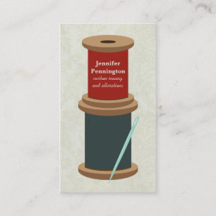 Fun thread and needle custom sewing business card