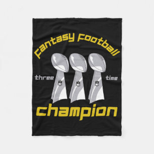Fun Three Time Fantasy Football League Champion Tr Fleece Blanket