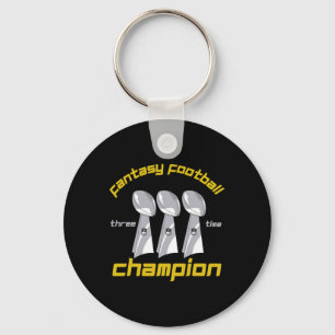 Fun Three Time Fantasy Football League Champion Tr Key Ring