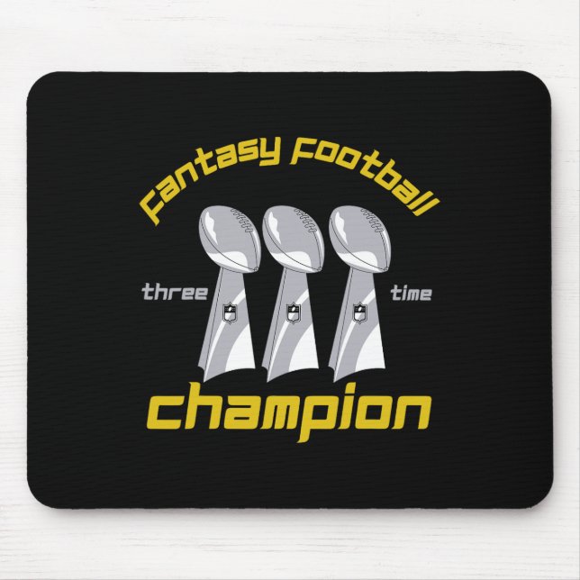 Fun Three Time Fantasy Football League Champion Tr Mouse Mat (Front)