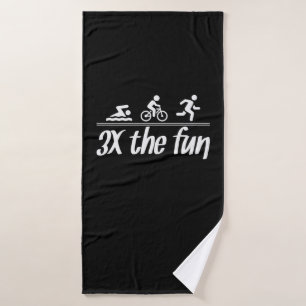 fun three triathlon bath towel