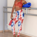 Fun Tie Dye Pattern red white blue Leggings<br><div class="desc">This design may be personalised by choosing the customise option to add text or make other changes. If this product has the option to transfer the design to another item, please make sure to adjust the design to fit if needed. Contact me at colorflowcreations@gmail.com if you wish to have this...</div>