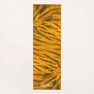 Fun Tiger Fur Pattern Custom Name Yoga Mat