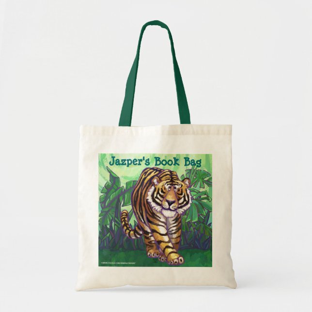 Fun Tiger Personalised Book Bag (Front)