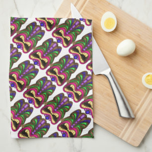 Fun Tiki pattern kitchen towel