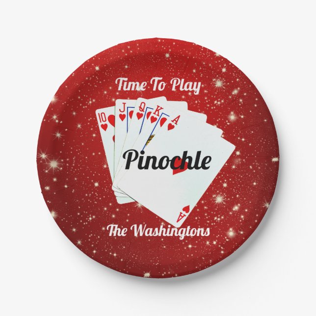 Fun Time to Play Pinochle    Paper Plate (Front)
