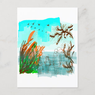 Fun Times With Grandma Contemporary Outdoor View Postcard