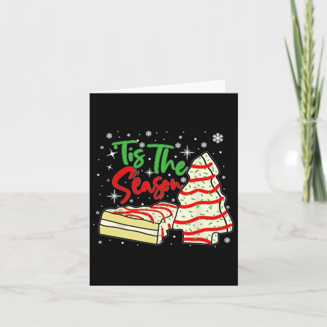 Fun Tis The Season Design Christmas Tree Cakes Deb Card (Front)