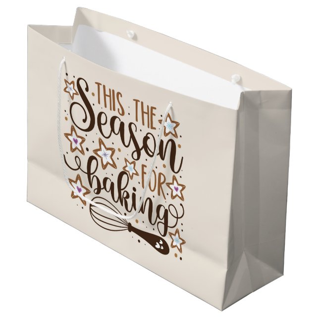 Fun 'Tis the Season for Baking Design Large Gift Bag (Front Angled)