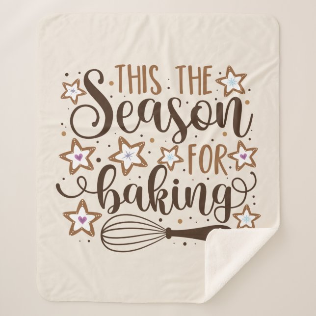Fun 'Tis the Season for Baking Design Sherpa Blanket (Front)