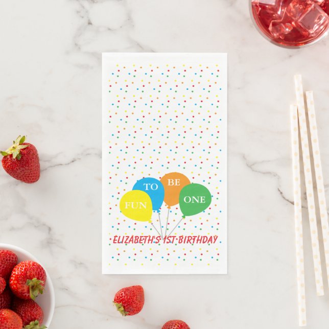 Fun To Be One 1st Birthday Napkin (Insitu)
