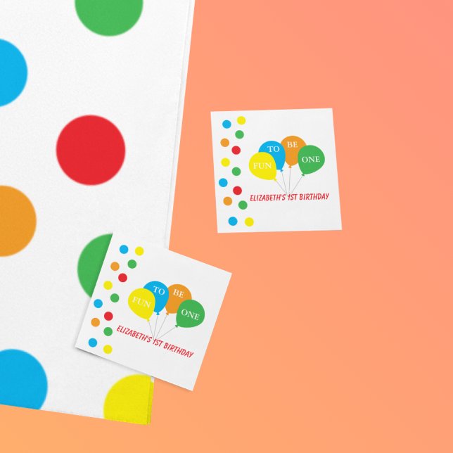 Fun To Be One 1st Birthday Square Sticker (Creator Uploaded)