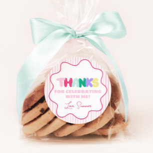 Fun to be One 1st Birthday Thank You Favour Classic Round Sticker