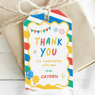 Fun To Be One Boy Colourful 1st Birthday Gift Tags
