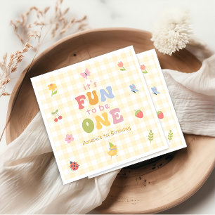 Fun to be One Colourful 1st Birthday Paper Napkin