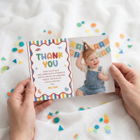 Fun To Be One Colourful Birthday Thank You Card