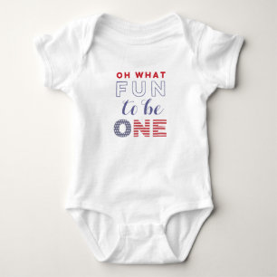 Fun to be ONE July 4th Birthday Outfit Baby Bodysuit