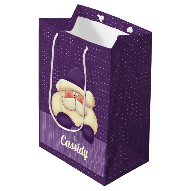 Fun to Personalise in Purple Medium Gift Bag (Front Angled)