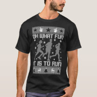 Fun To Run Ugly Christmas Tee Fitted Scoop T-Shirt