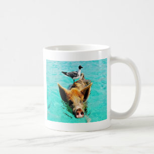 Fun together  staniel cay swimming pig seagull fis coffee mug
